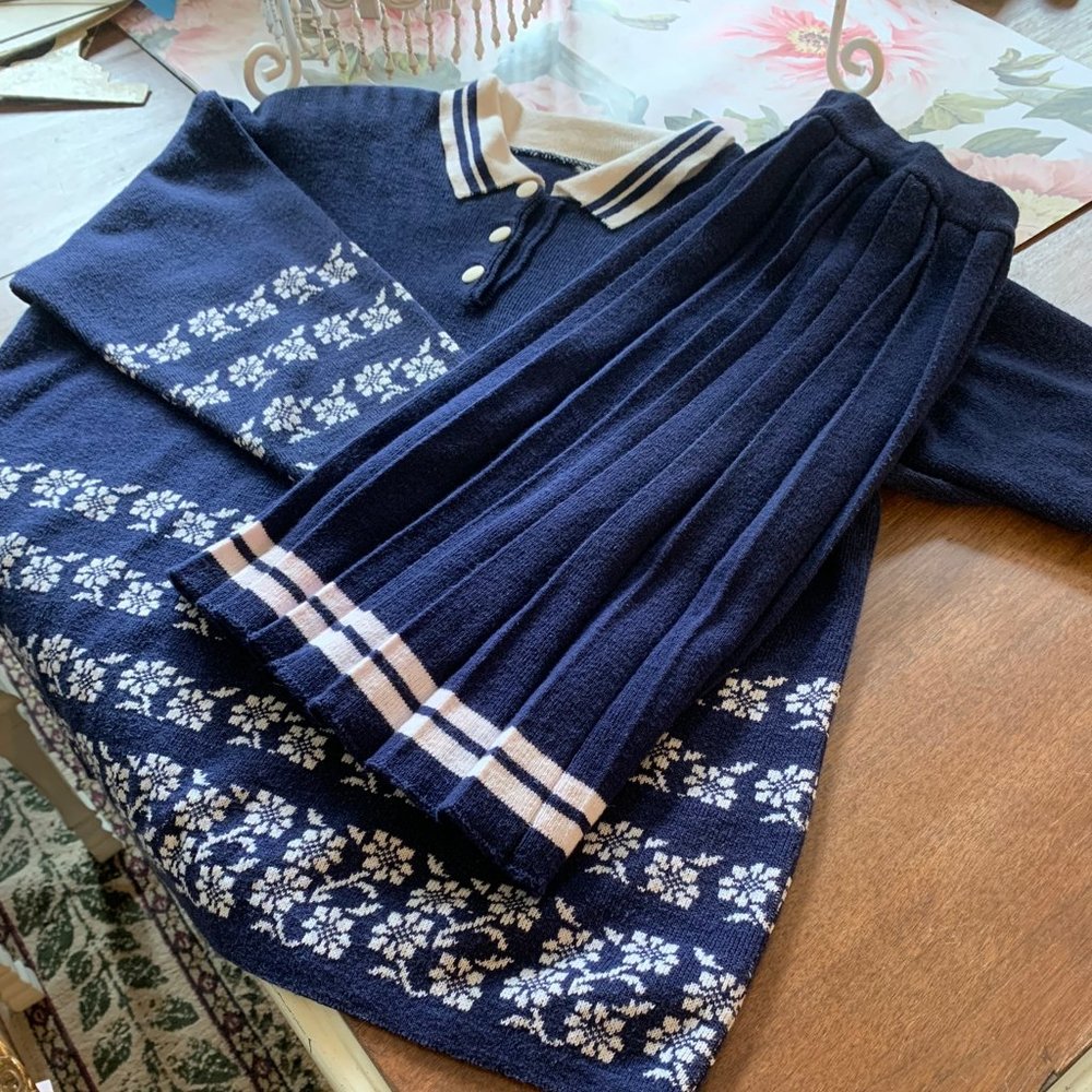 Vintage 1989 Parisian Two Piece Top and Skirt Outfit